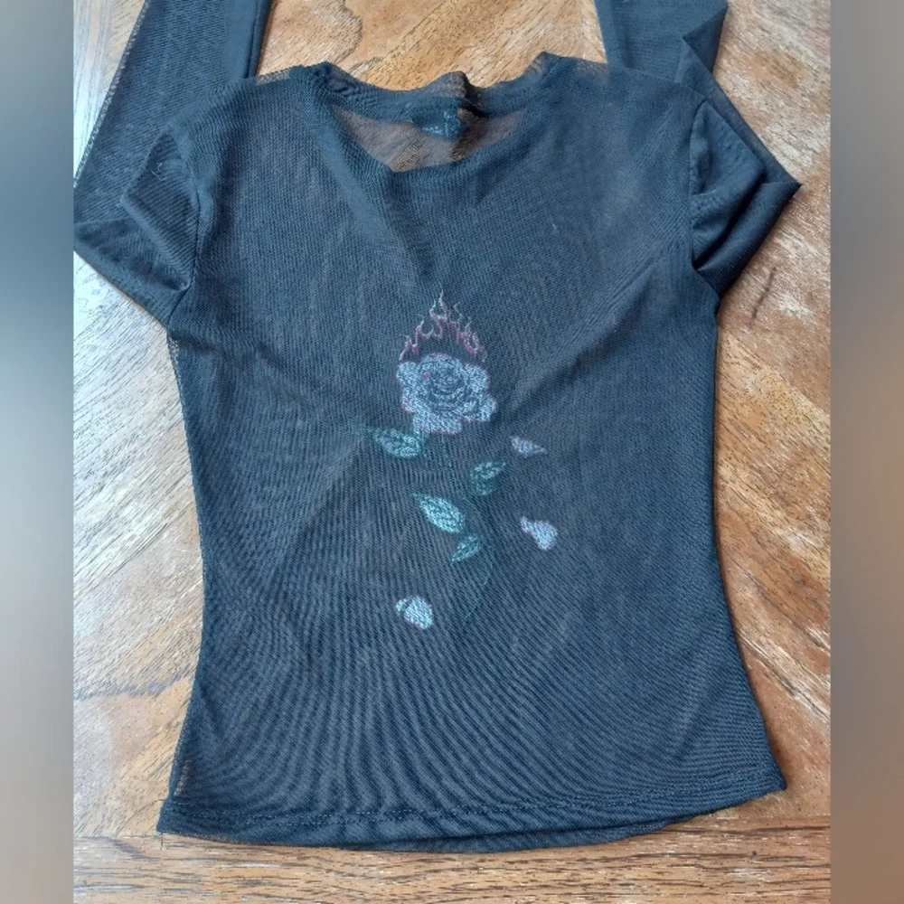πGoth Sheer Mesh Long Sleeve Crop Top!!!! - Picture 2 of 10